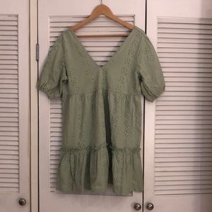 Green eyelet sundress